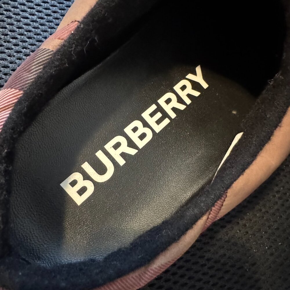 Burberry Men’s Check Slip-On Sneakers – Size 10 – Beige/Black - Picture 2 of 2